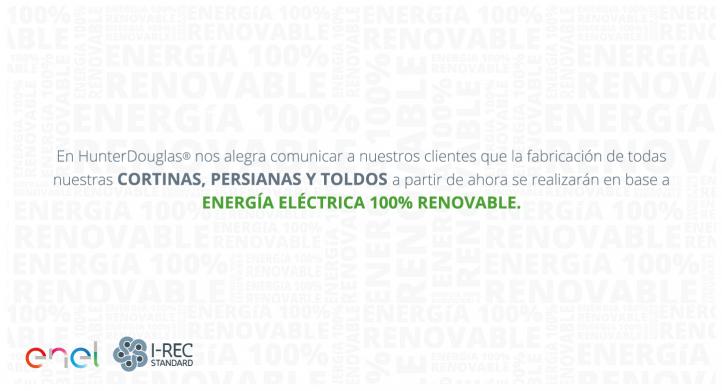 Energía renovable en la producción de nuestros productos Energía renovable en la producción de nuestros productos